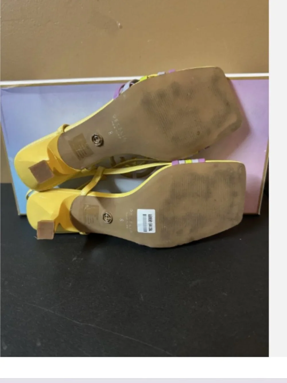 Cecelia New York Leather Heeled Sandals-Kasper-Yellow Multi-8M-A596561